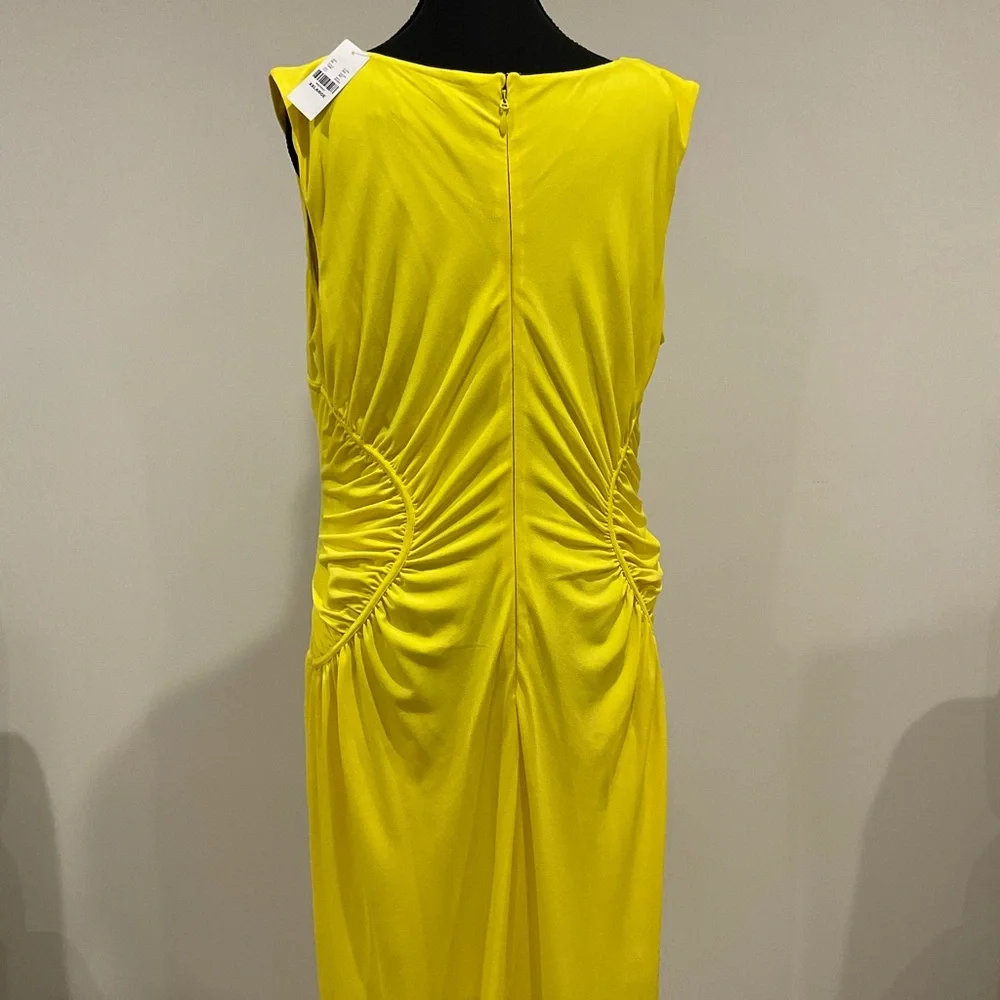 New York & Company Yellow Ruched Maxi Dress - Picture 3 of 3